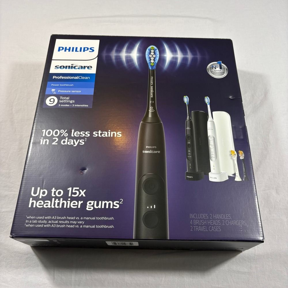 Philips Sonicare ProfessionalClean Rechargeable Sonic Toothbrush HX9313 2 pack